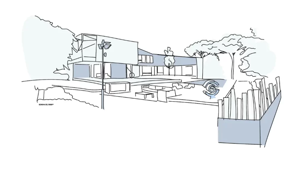 Vivienda unifamiliar. Diseño vectorial.