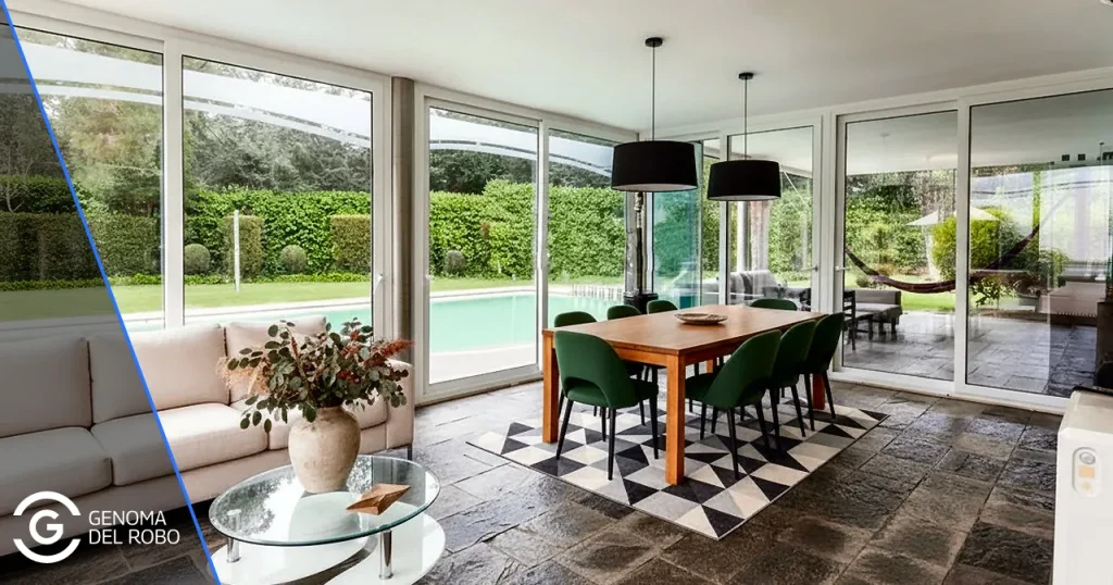 Salón de una casa de alto estanding pero con pocas medidas de seguridad que le hacen el blanco perfecto para robos e intrusiones.